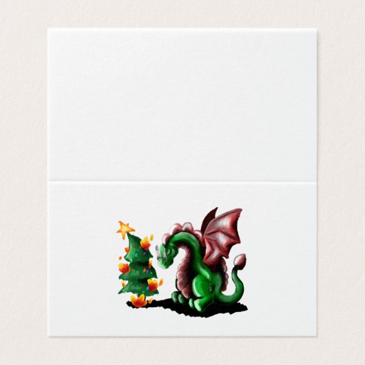 Merry kerst Dragon Kaart (Buitenkant ongevouwen)