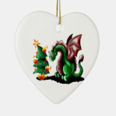 Merry kerst Dragon Keramisch Ornament (Rechts)
