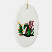 Merry kerst Dragon Keramisch Ornament (Rechts)