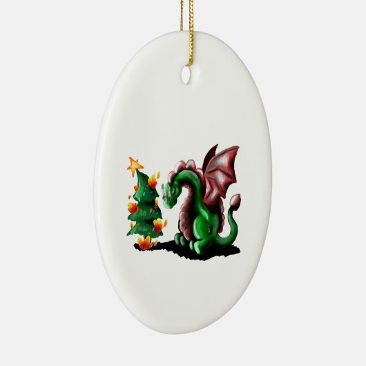 Merry kerst Dragon Keramisch Ornament (Rechts)