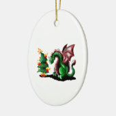 Merry kerst Dragon Keramisch Ornament (Links)