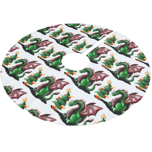 Merry kerst Dragon Kerstboom Rok (Gekanteld)