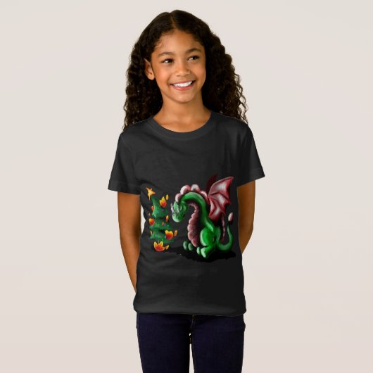 Merry kerst Dragon T-shirt (Voorkant volledig)