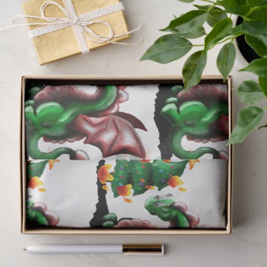 Merry kerst Dragon Tissuepapier (Geschenk)