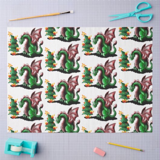 Merry kerst Dragon Tissuepapier (Craft)