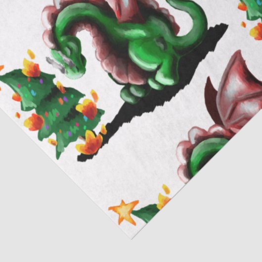 Merry kerst Dragon Tissuepapier (Detail)