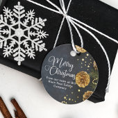 Merry kerst Elegant Black Gold Custom Company Bedankjes Labels
