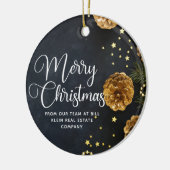 Merry kerst Elegant Black Gold Custom Company Keramisch Ornament (Links)
