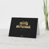 Merry kerst Elegant Black Gold Star Typografie Feestdagen Kaart (Achterkant)