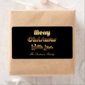 Merry kerst Elegant Black Gold Typografie Etiket (Insitu)