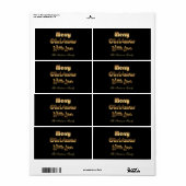 Merry kerst Elegant Black Gold Typografie Etiket (Full Sheet)