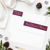 Merry kerst Elegant Burgundy Return Address