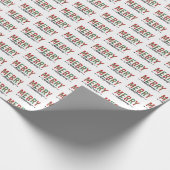 Merry kerst Elegant Cheetah afdrukpatroon Cadeaupapier (Hoek)