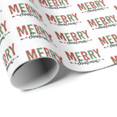 Merry kerst Elegant Cheetah afdrukpatroon Cadeaupapier (Rol Hoek)