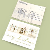 Merry kerst Elegant Gold Calligrafie 4 Foto Feestdagenkaart