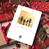 Merry kerst Elegant Gold Calligrafie 5 Foto Feestdagenkaart