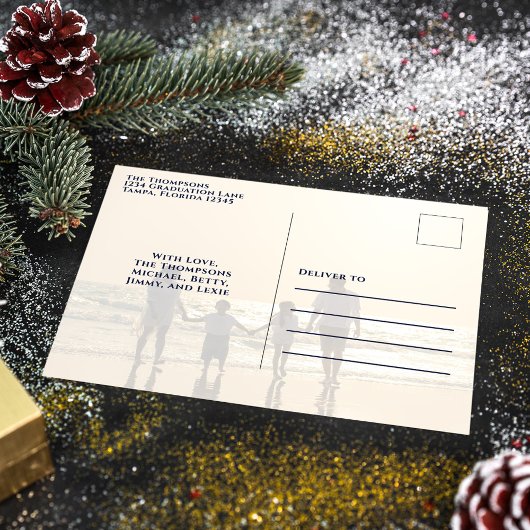 Merry kerst Elegant Gold Calligrafie 5 Foto Feestdagenkaart