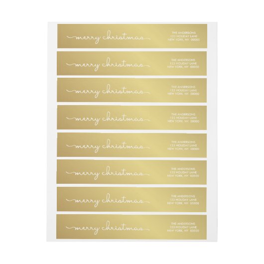 Merry kerst Elegant Gold Hand Lettered Wrap (Vel)