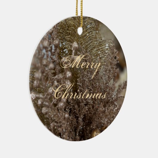 Merry kerst Elegant Gold-keramisch sieremmer Keramisch Ornament (Rechts)