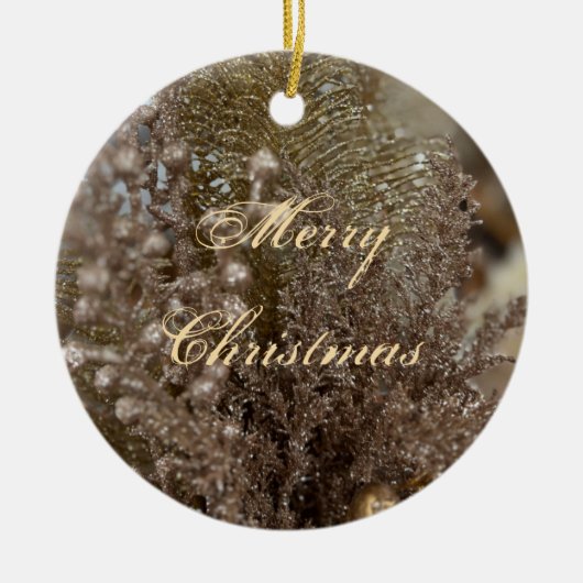 Merry kerst Elegant Gold-keramisch sieremmer Keramisch Ornament (Voorkant)