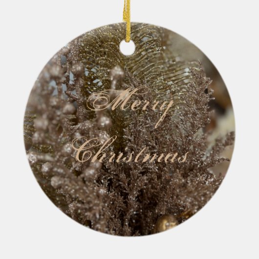 Merry kerst Elegant Gold-keramisch sieremmer Keramisch Ornament (Achterkant)