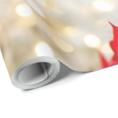 Merry kerst Elegant Gold Script Poinsettia Cadeaupapier (Rol Hoek)