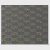 Merry kerst Elegant Gold Script Typografie Cadeaupapier (Vlak)