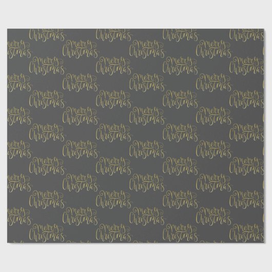 Merry kerst Elegant Gold Script Typografie Cadeaupapier (Vlak)