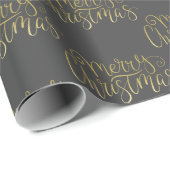 Merry kerst Elegant Gold Script Typografie Cadeaupapier (Rol Hoek)