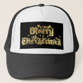 Merry kerst Elegant Gold Stars Typografie Trucker Pet (Voorkant)