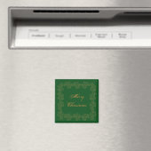 Merry kerst Elegant Green Gold Magnet (Insitu (Vaatwasser))