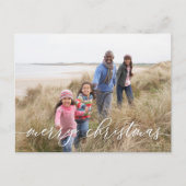 Merry kerst Elegant Green Snowflake 2 foto Feestdagenkaart (Voorkant)