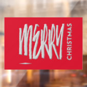Merry kerst Elegant Holiday Red Typografie Raamsticker (Vel 2)