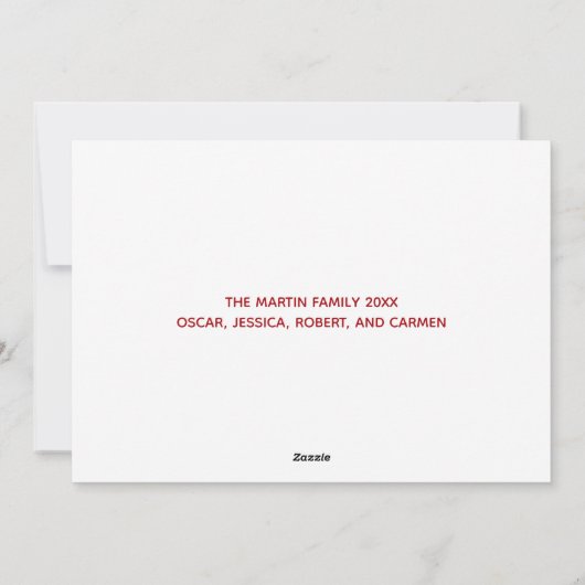 Merry kerst Elegant Red Green Script Foto Feestdagenkaart (Achterkant)