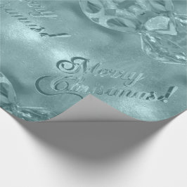 Merry kerst Elegant Script Blue Turquoise Cadeaupapier