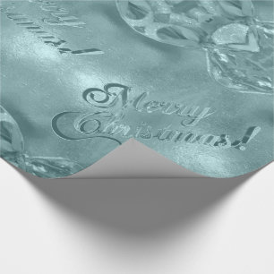 Merry kerst Elegant Script Blue Turquoise Cadeaupapier