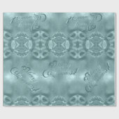 Merry kerst Elegant Script Blue Turquoise Cadeaupapier (Vlak)