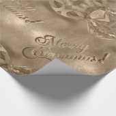 Merry kerst Elegant Script Copper Brown Cadeaupapier (Hoek)