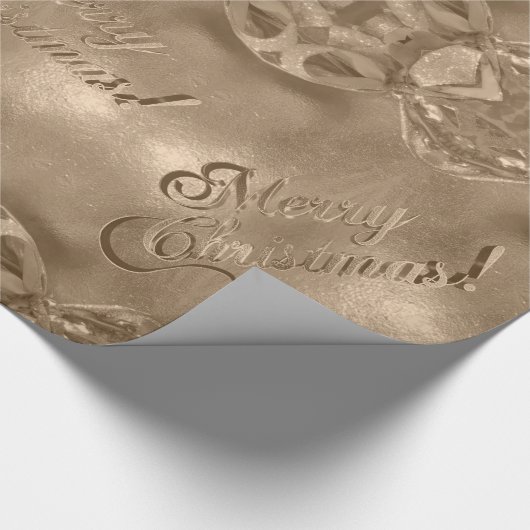 Merry kerst Elegant Script Copper Brown Cadeaupapier (Hoek)