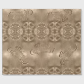 Merry kerst Elegant Script Copper Brown Cadeaupapier (Vlak)
