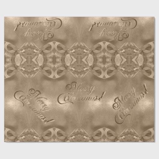 Merry kerst Elegant Script Copper Brown Cadeaupapier (Vlak)