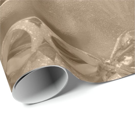 Merry kerst Elegant Script Copper Brown Cadeaupapier (Rol Hoek)