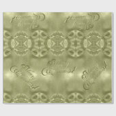 Merry kerst Elegant Script Green Cadeaupapier (Vlak)