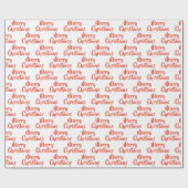 Merry kerst Elegant Script Patroon Cadeaupapier (Vlak)