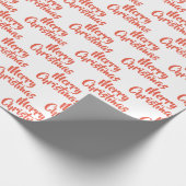 Merry kerst Elegant Script Patroon Cadeaupapier (Hoek)