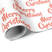 Merry kerst Elegant Script Patroon Cadeaupapier (Rol Hoek)