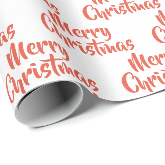 Merry kerst Elegant Script Patroon Cadeaupapier (Rol Hoek)