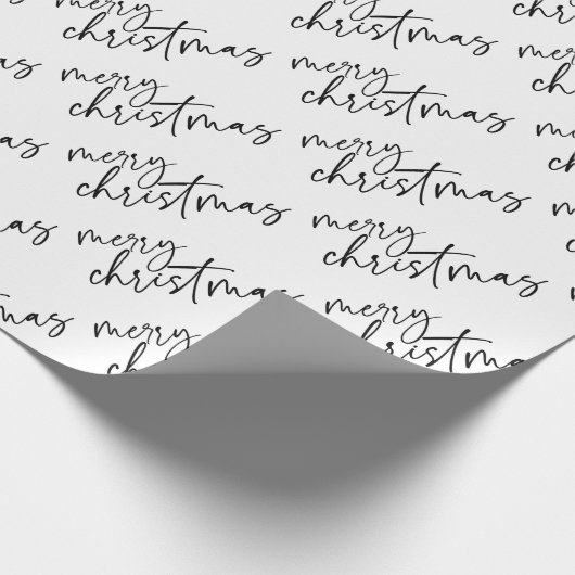 Merry kerst Elegant Script Typografie Cadeaupapier (Hoek)