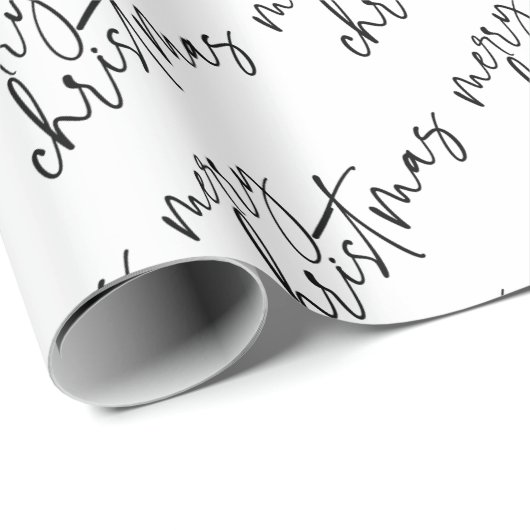 Merry kerst Elegant Script Typografie Cadeaupapier (Rol Hoek)