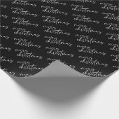 Merry kerst Elegant Script Typografie Cadeaupapier (Hoek)
